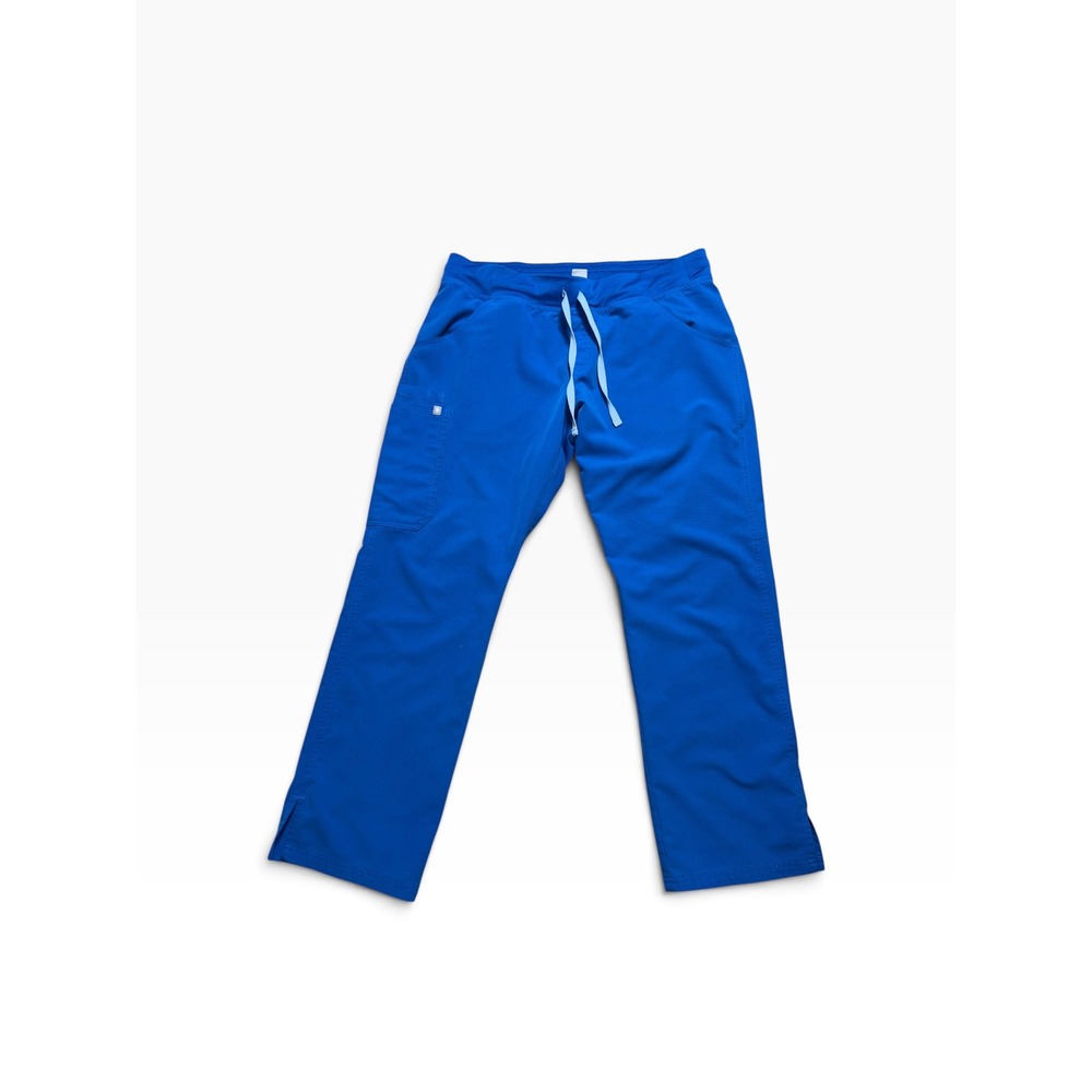 FIGS Kade Royal Blue Scrub Pants Women Large Petite L P T21004P Drawstring